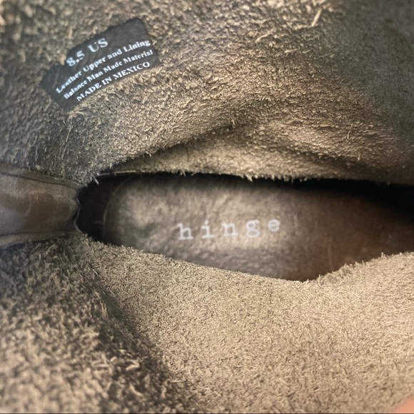 HINGE Siesta Leather Distressed Moto Boots Buckles - Picture 11 of 13